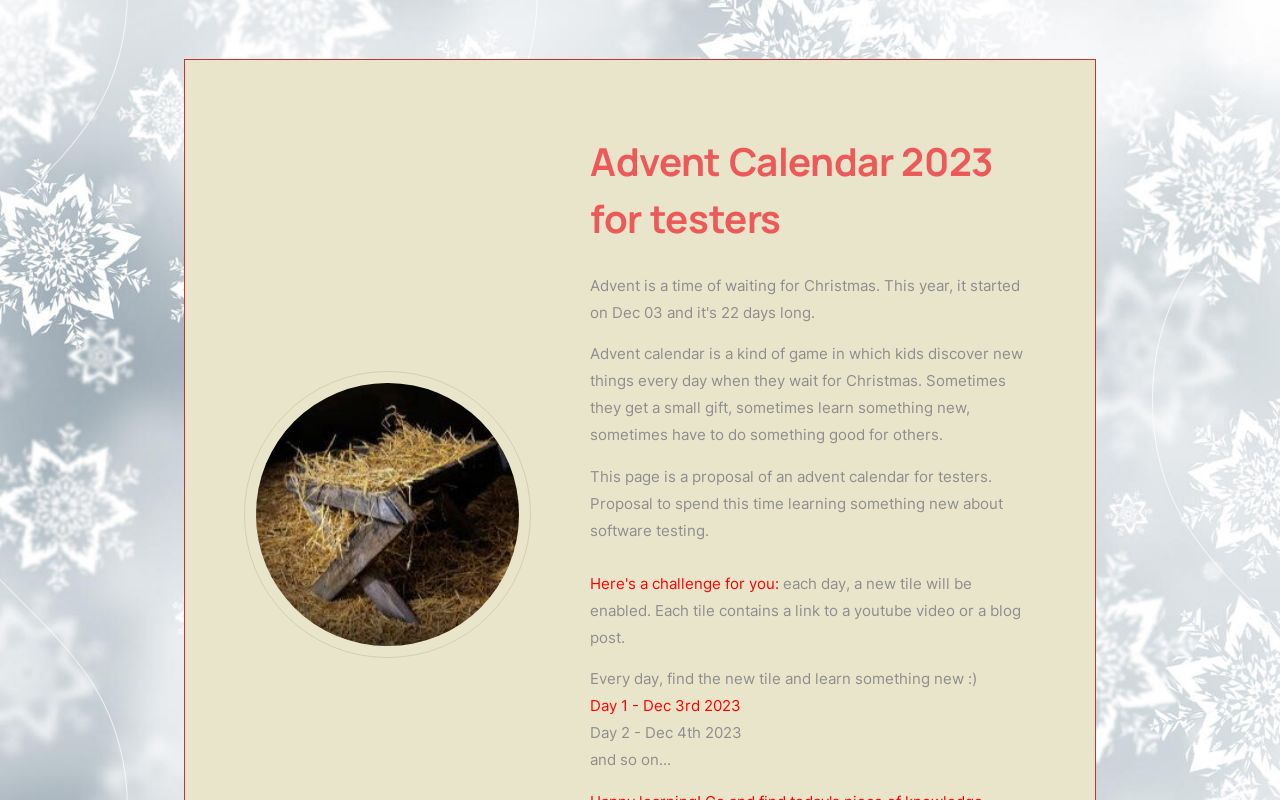 Testing Advent Calendar 2023 Testing Advent Calendar 2023